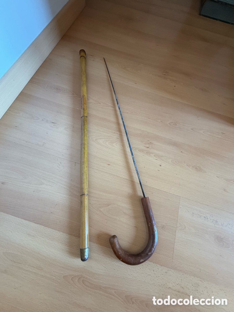 Antig&uuml;edades: Antiguo. BAST&Oacute;N ESPADA. 93 cm damasco