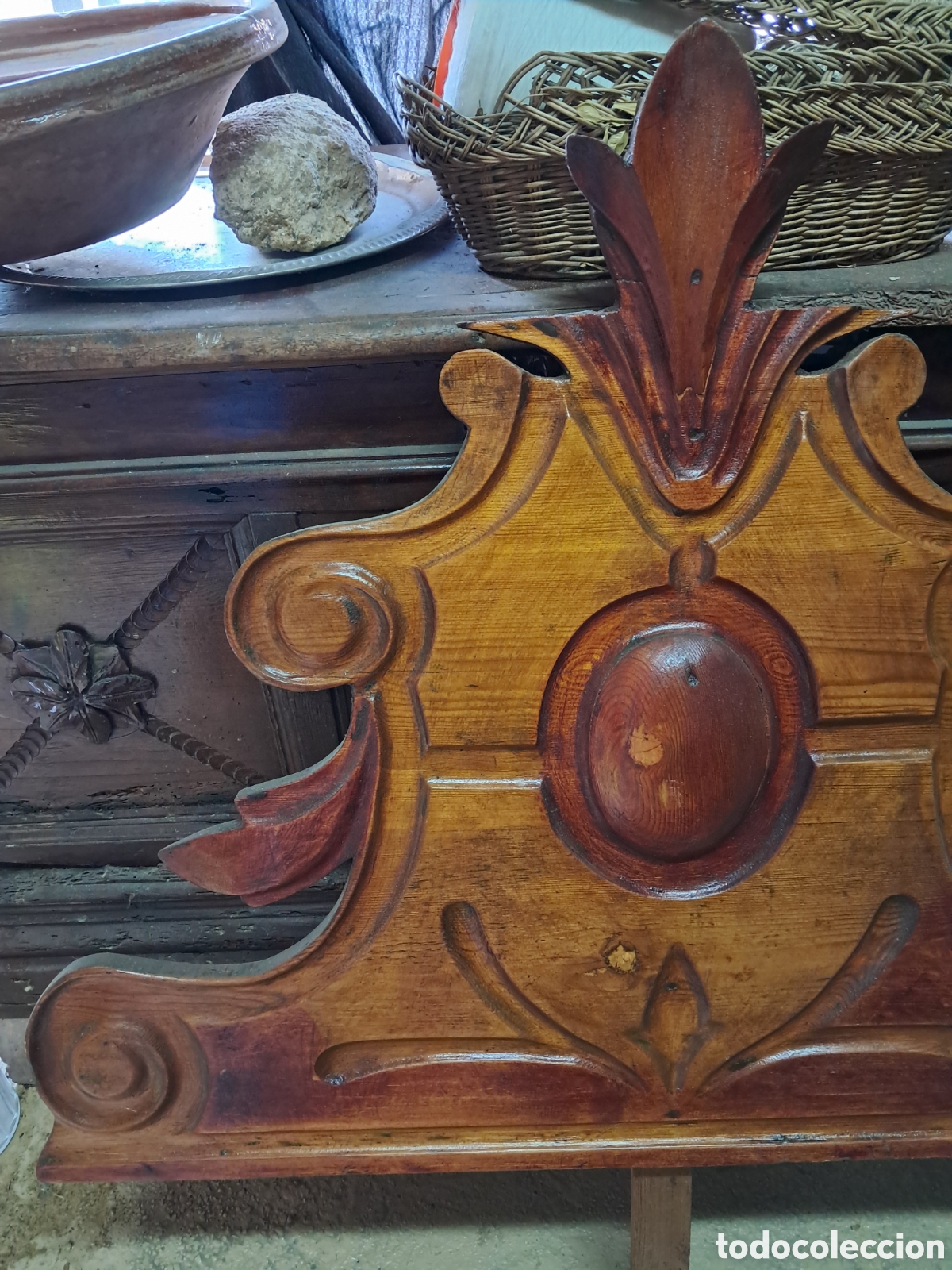Antig&uuml;edades: Cresta o copete de cama o espejo - Foto 3