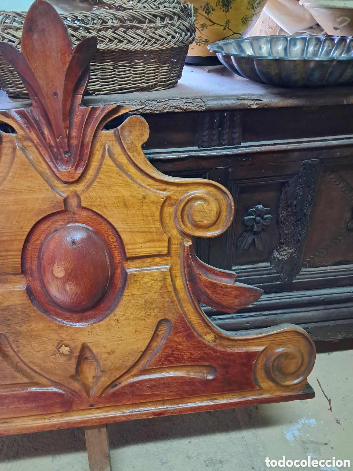 Antig&uuml;edades: Cresta o copete de cama o espejo - Foto 4
