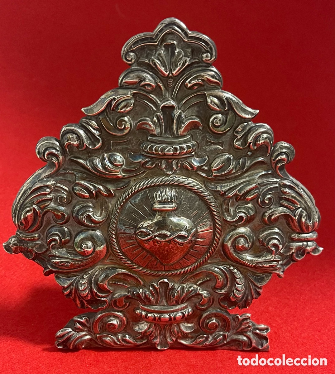 Antig&uuml;edades: Bonita custodia antigua en Plata de ley. Siglo XIX.