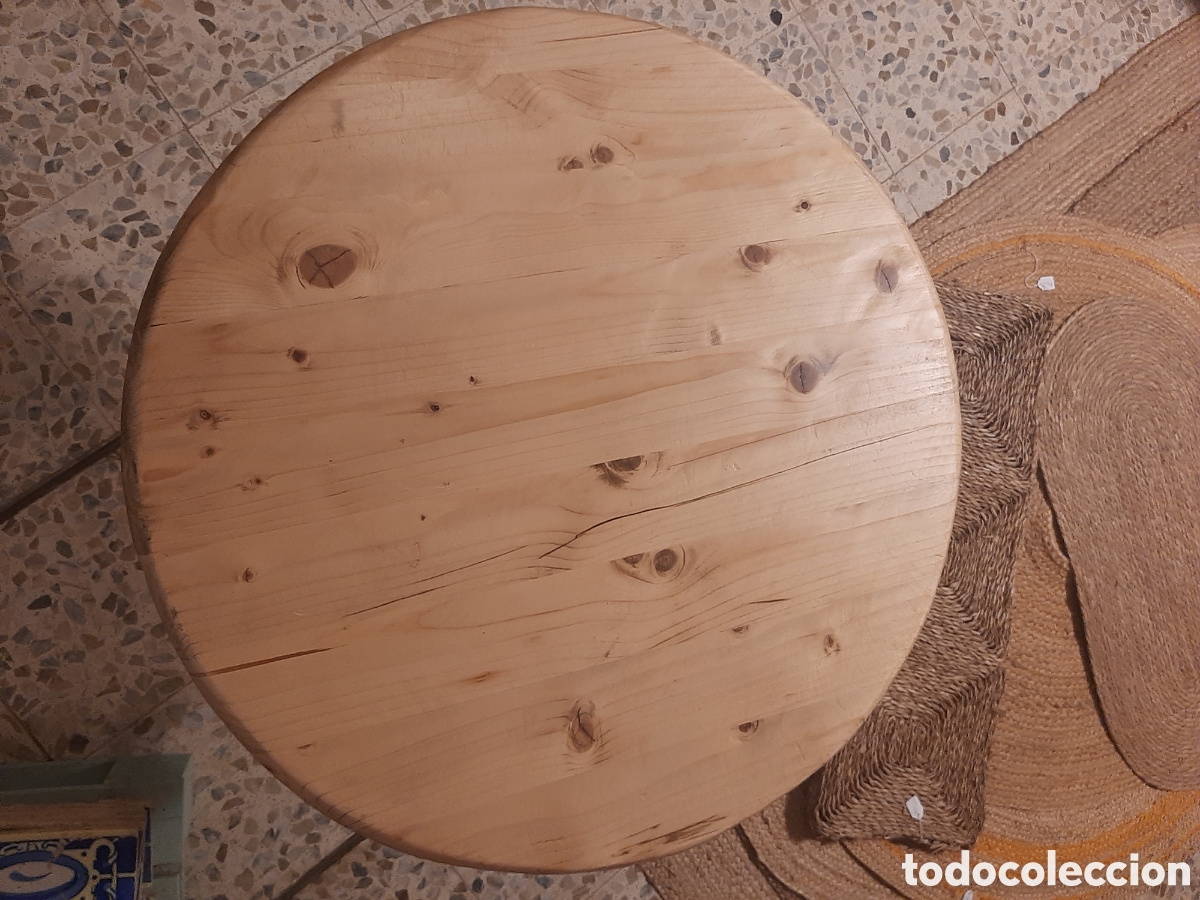 Antig&uuml;edades: Mesa auxiliar madera y hierro - Foto 7