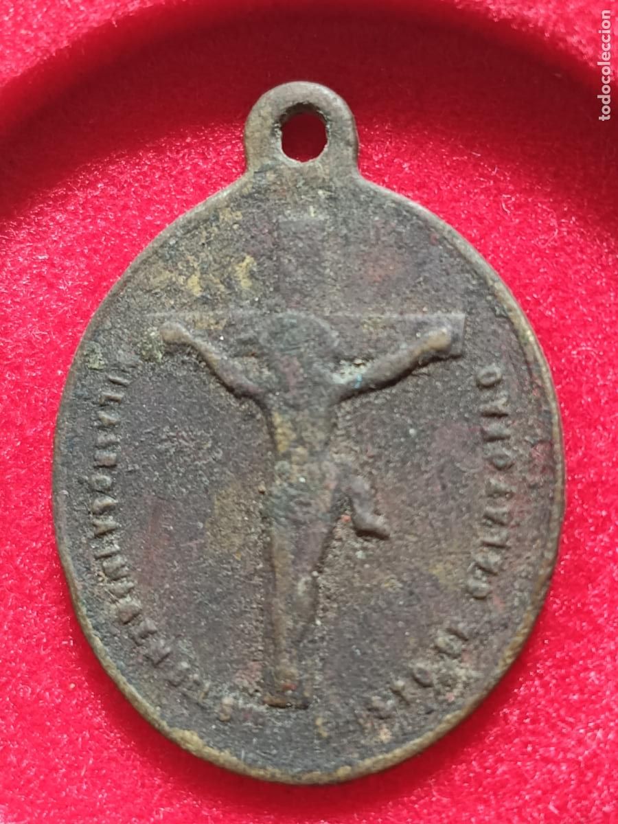 Antig&uuml;edades: Medalla religiosa antigua. Virgen del Pilar y Cristo de la Seo