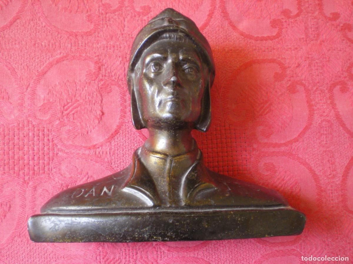 Antig&uuml;edades: BUSTO MET&Aacute;LICO DANTE. - Foto 1