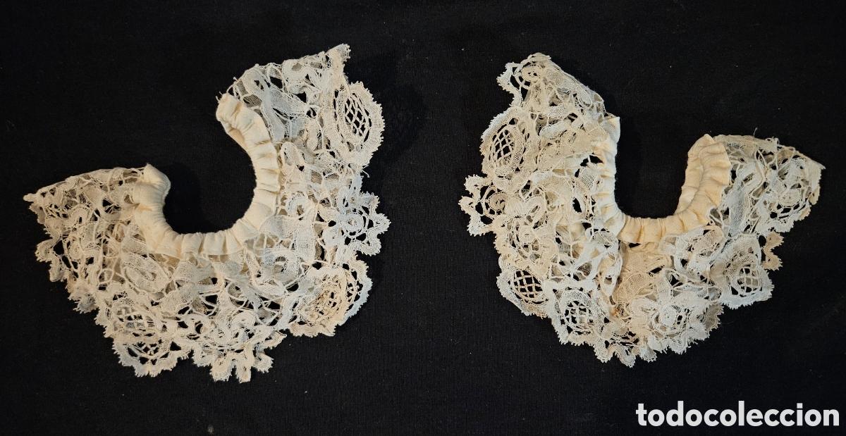 Antig&uuml;edades: EXQUISITO JUEGO DE PU&Ntilde;OS ANTIGUOS DE PUNTO DUQUESA INGL&Eacute;S ( HONNINTON ).