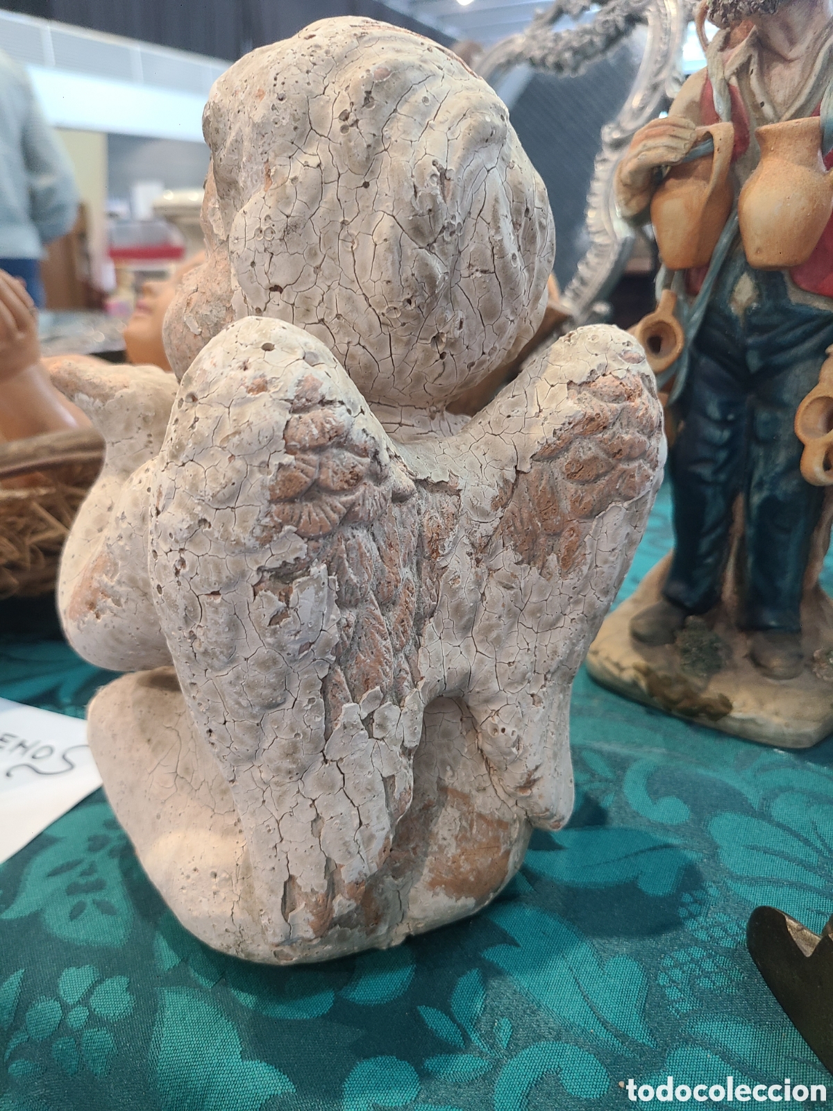 Antig&uuml;edades: Angelito de terracota sentado - Foto 2