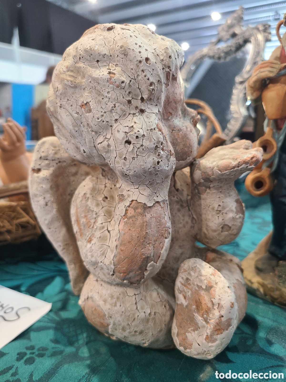 Antig&uuml;edades: Angelito de terracota sentado - Foto 3