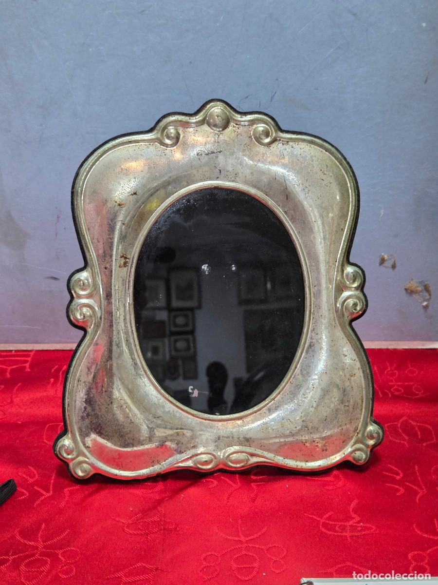 Antig&uuml;edades: portafotos de alpaca plateada