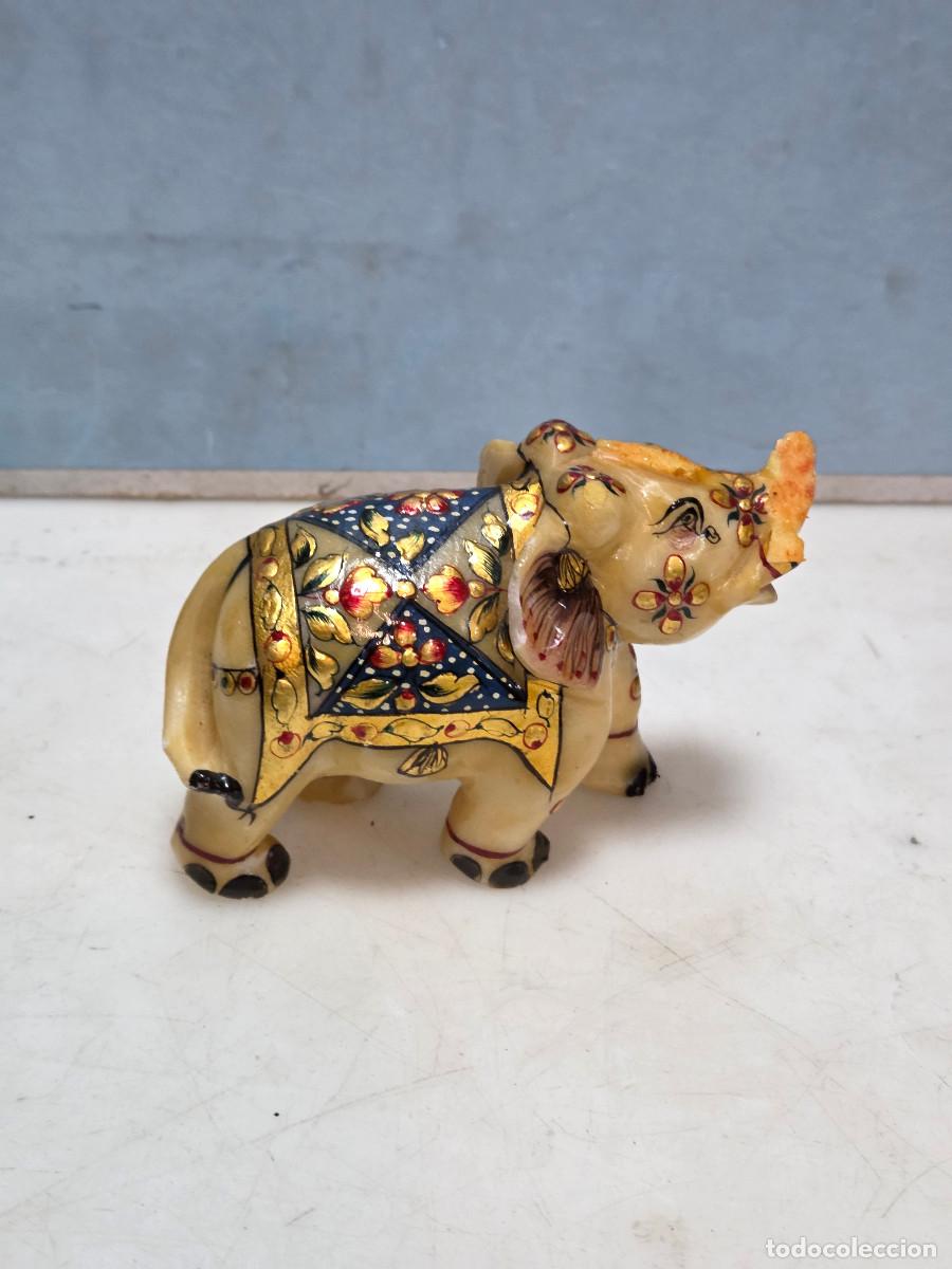 Antig&uuml;edades: figura elefante de marmol o alabastro