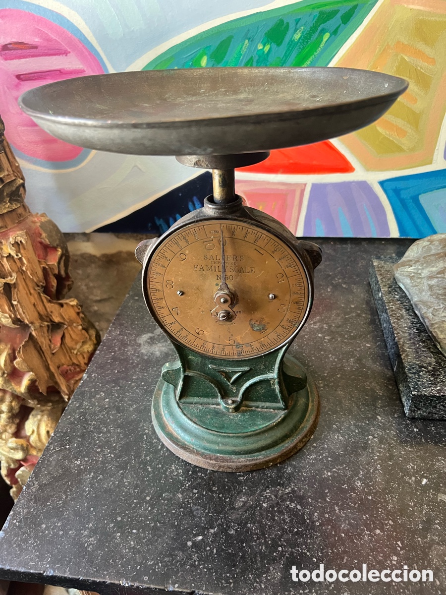 Antig&uuml;edades: Preciosa b&aacute;scula pesa SALTER vintage