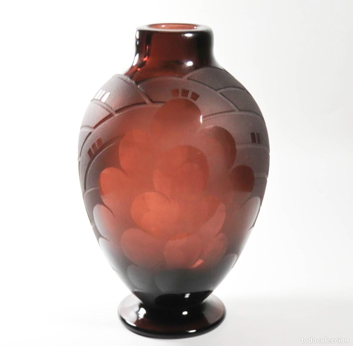 Antiquit&auml;ten: JARR&Oacute;N ART DECO VERART LOUIS LAURO SABINO VIDRIO GRABADO AL &Aacute;CIDO