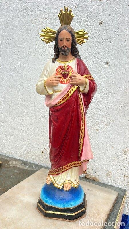 Antig&uuml;edades: Sagrado Coraz&oacute;n de Jes&uacute;s en terracota