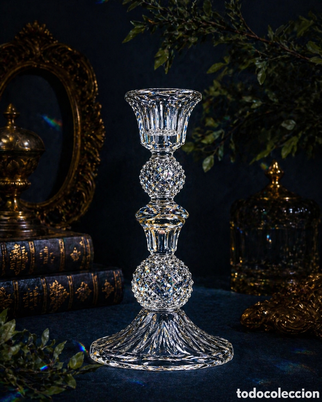 Antig&uuml;edades: Candelabro cristal tallado Baccarat s.XIX