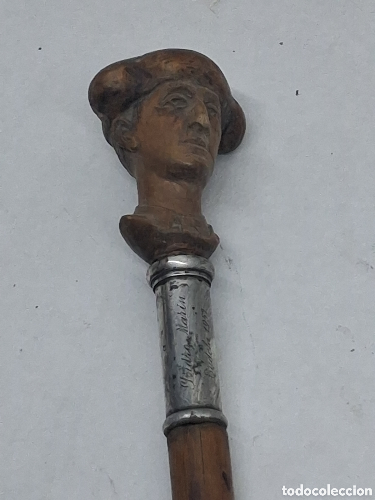 Antig&uuml;edades: MANOLETE bast&oacute;n de bamb&uacute;