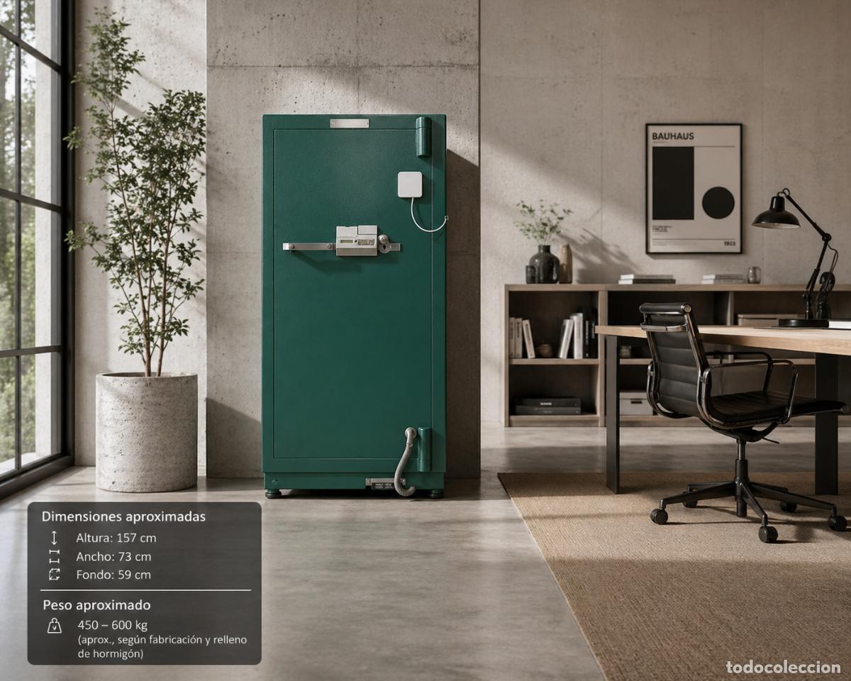 Antig&uuml;edades: Caja fuerte Gruber profesional de gran formato &ndash; abierta, con llave y clave