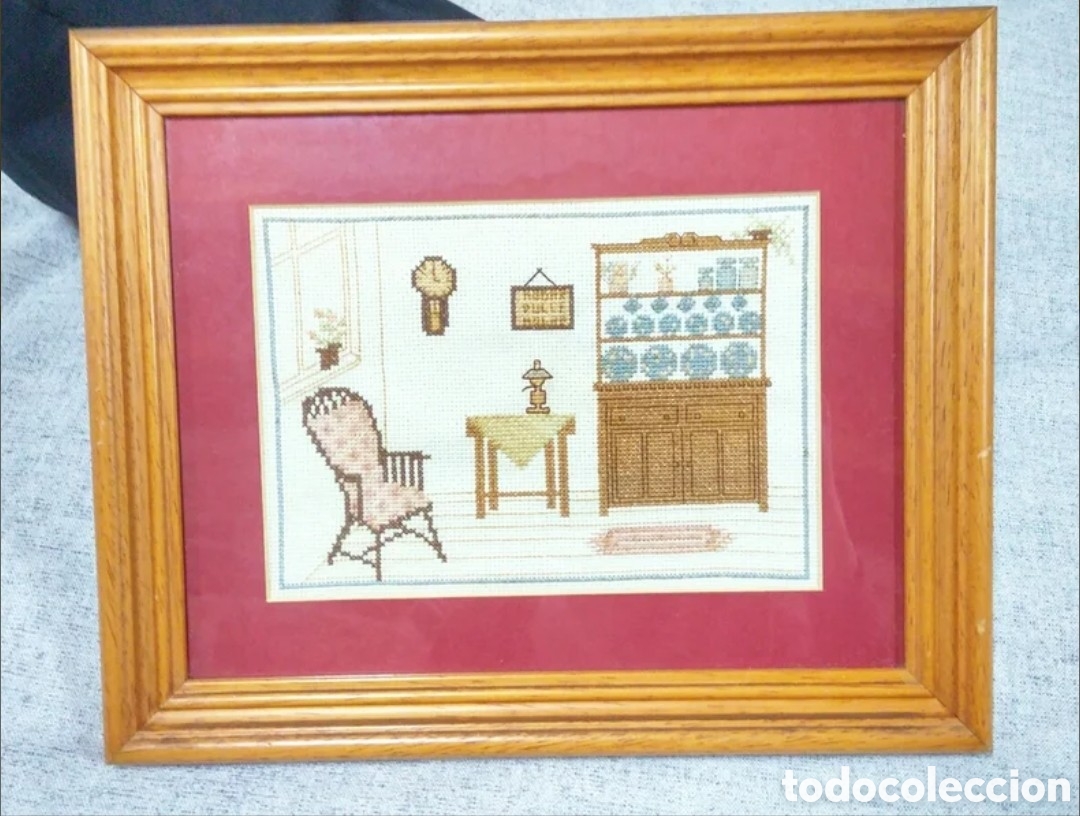 Antig&uuml;edades: Cuadro de punto de cruz, motivo cocina