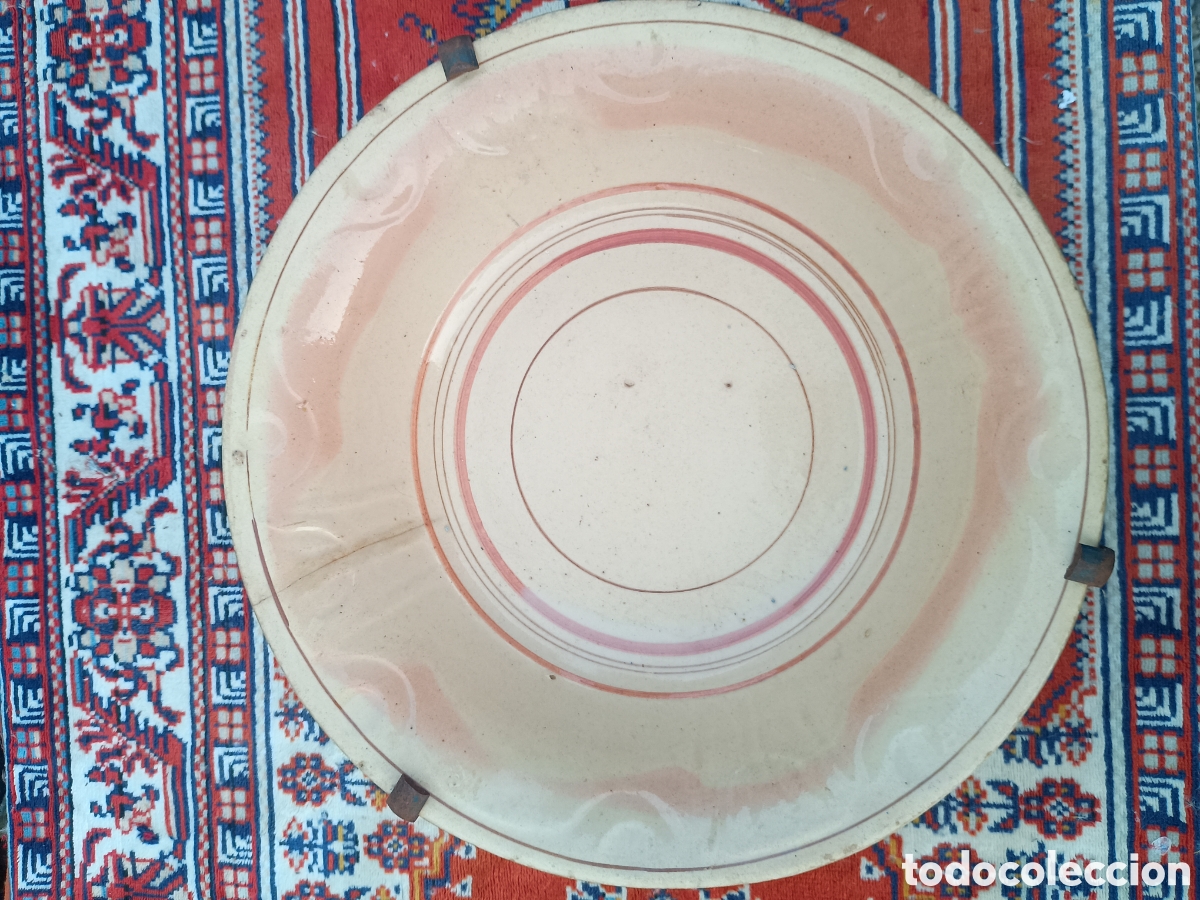 Antig&uuml;edades: Lebrillo plato cer&aacute;mica popular - Foto 1