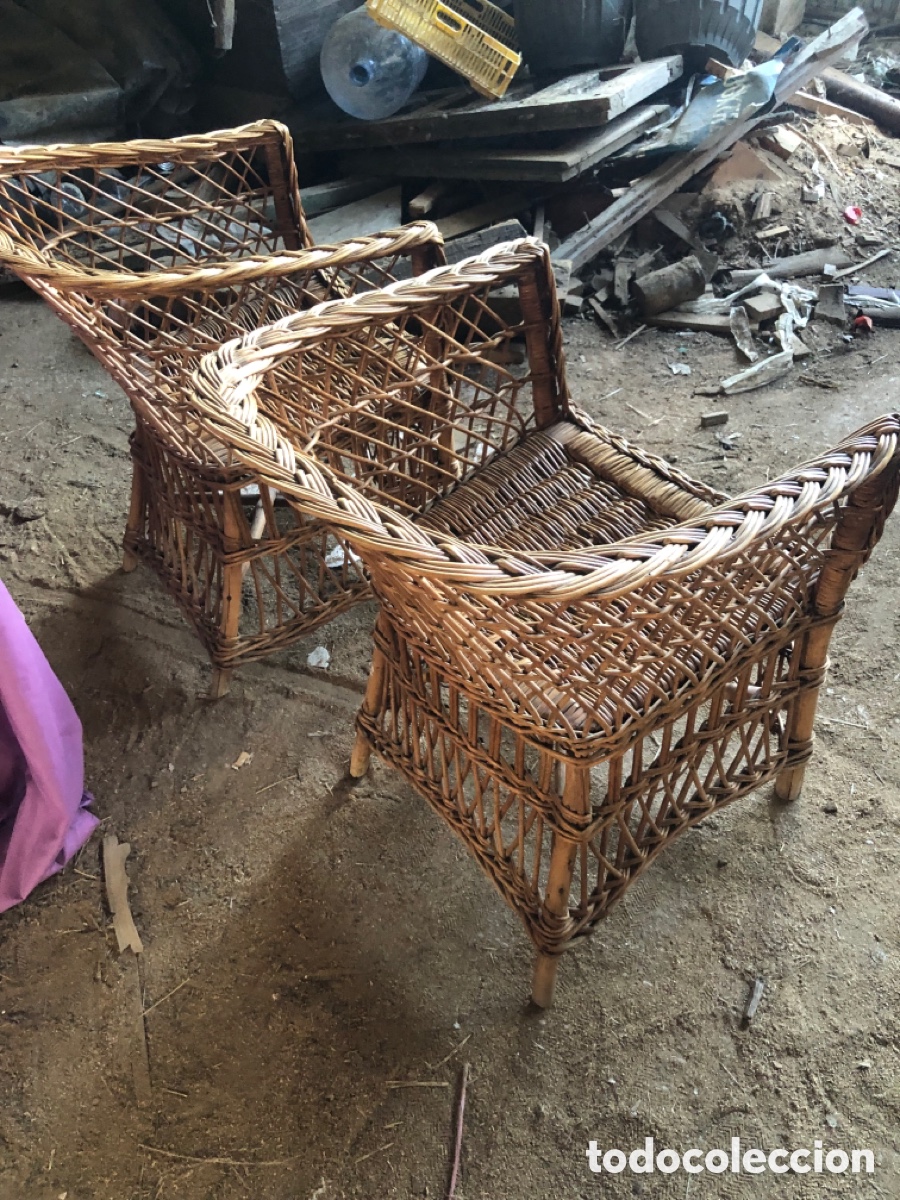 Antig&uuml;edades: pareja de sillones de m&iacute;nbre en perfecto estado