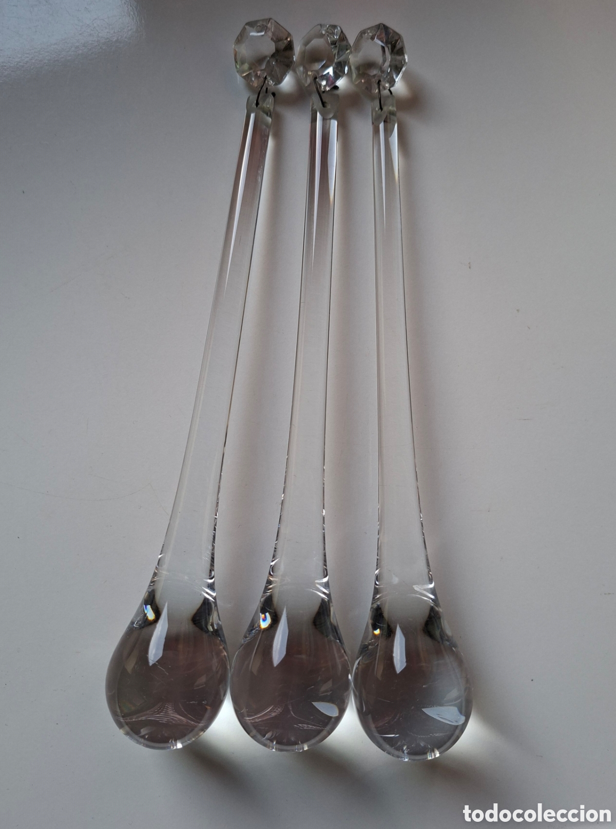 Antig&uuml;edades: GOTAS DE CRISTAL DE MURANO 20/21cm L&Aacute;GRIMAS - REPUESTOS ADORNOS EMBELLECEDORES PARA L&Aacute;MPARAS