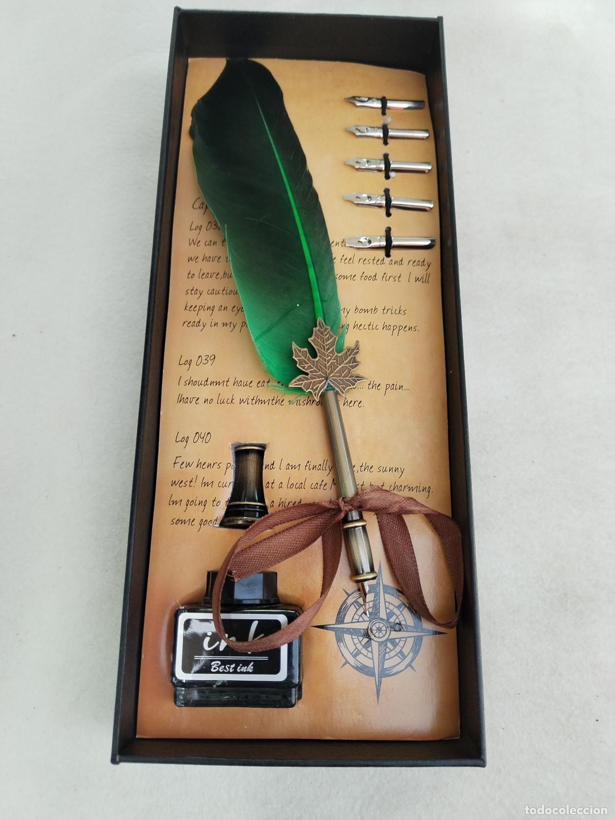 Antig&uuml;edades: caja con pluma set escribania - c190