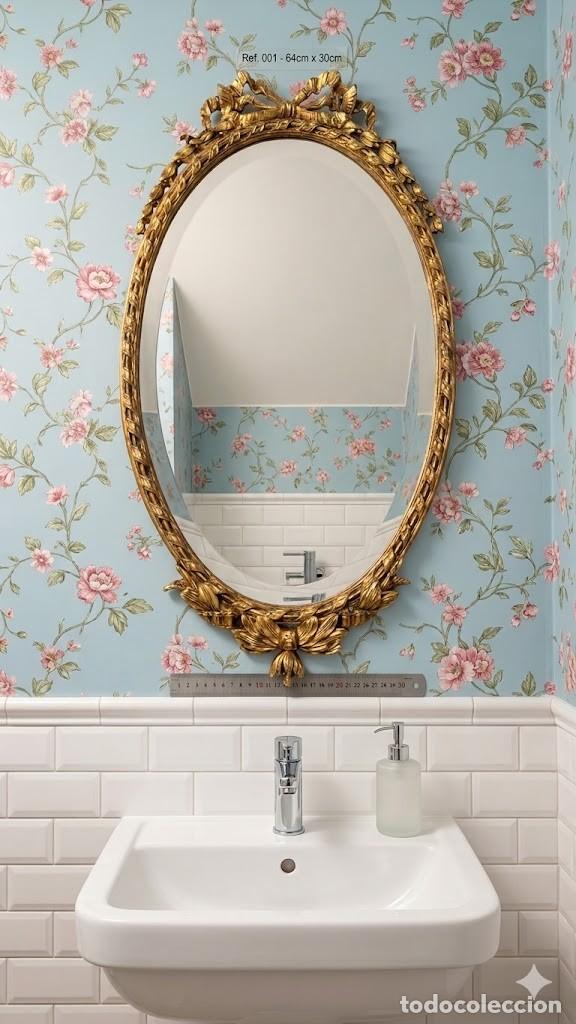 Antig&uuml;edades: Espejo antiguo ovalado de estilo franc&eacute;s