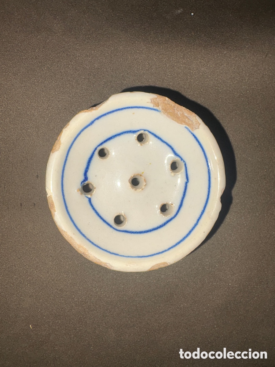 Antiques: Antiguo tintero de Manises siglo XVIII,XIX,ver fotos*muy curioso*