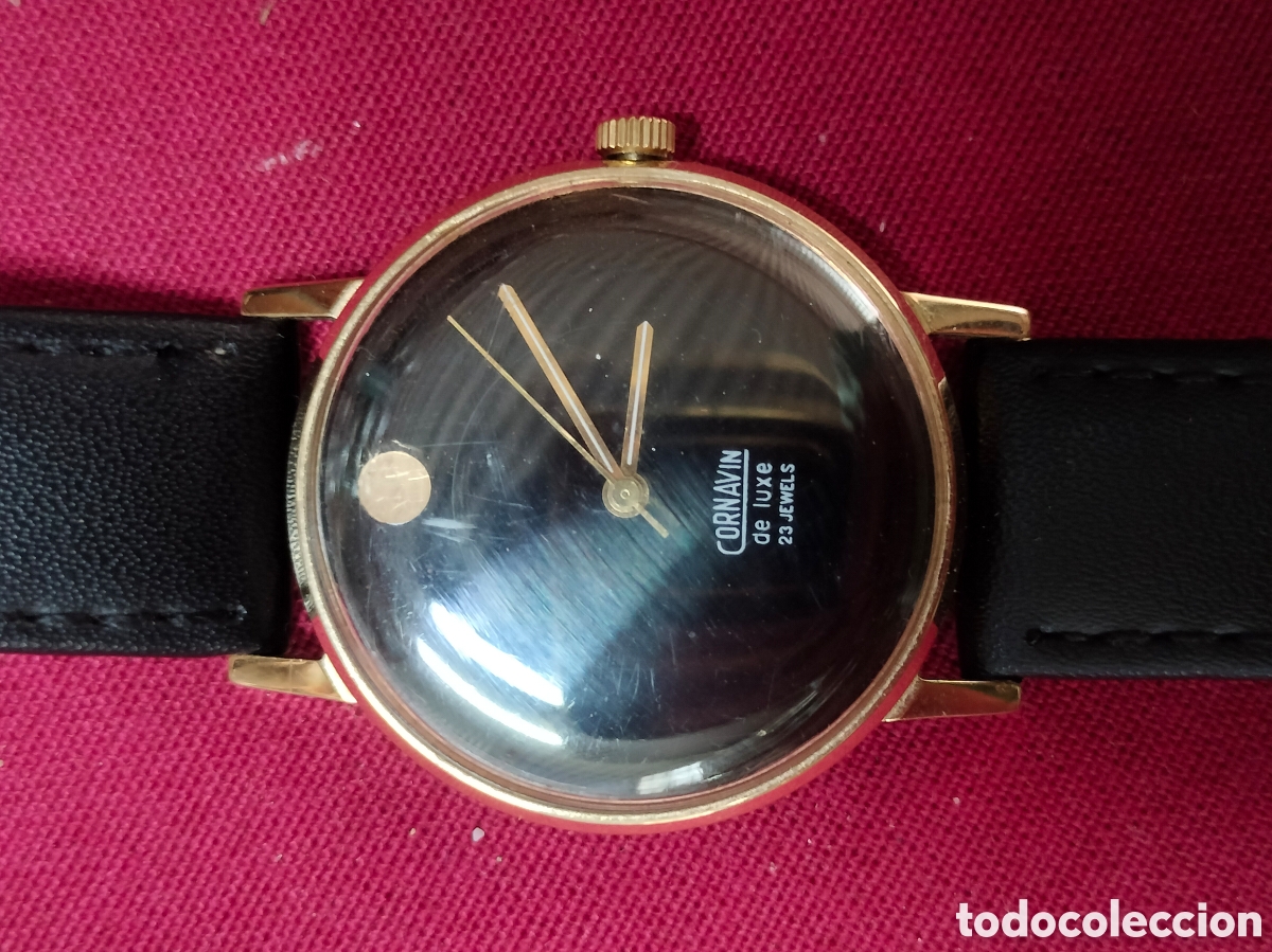 Antig&uuml;edades: reloj de pulsera&nbsp;Cornavin De Luxe&nbsp;cl&aacute;sico de los a&ntilde;os 80.&nbsp;carga manual de cuerda. 23 rub&iacute;es