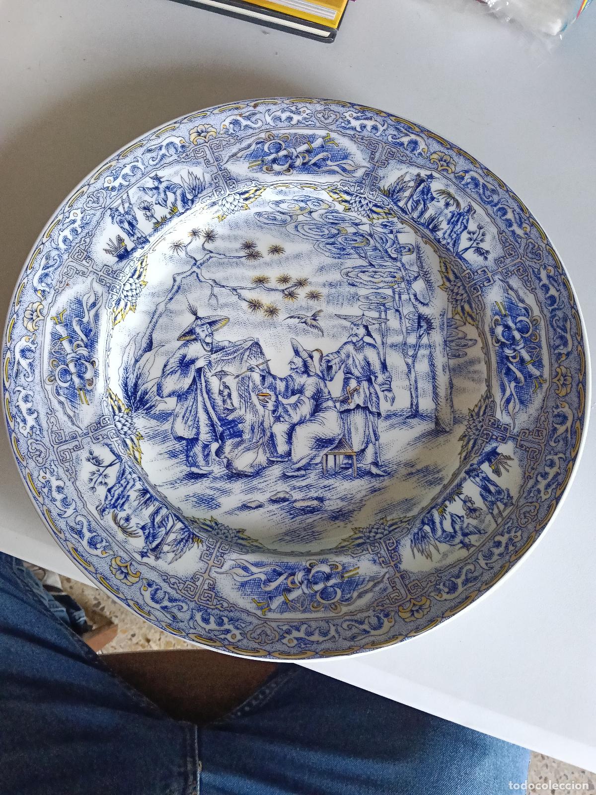 Antig&uuml;edades: PLATO TAOUS PAVO REAL MOTIVOS CHINOS ANTIGUO 31 CMS DIAMETRO