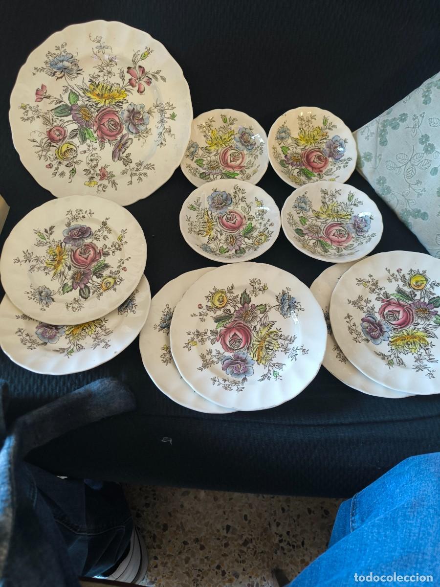 Antiquit&eacute;s: LOTE 11 PIEZASPLATOS Y BOLS PEQUE&Ntilde;OS CERAMICA INGLESA MEDIADOS SIGLO XX MODELO SHERATON JOHNSON BROS