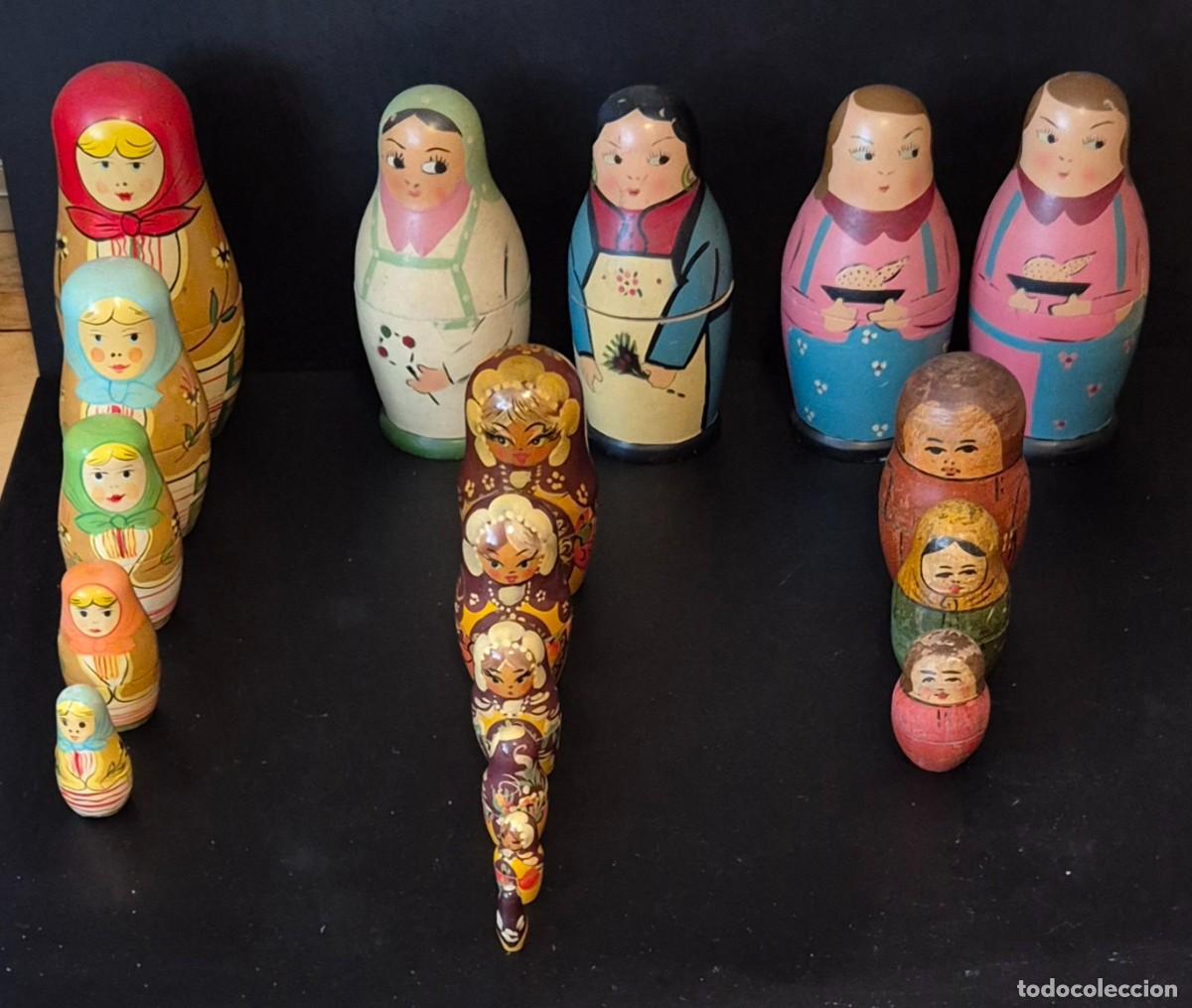 Antig&uuml;edades: LOTE MATRIUSCAS MATRIOSKAS, matrioshka. Aut&eacute;nticas madera pintadas a mano