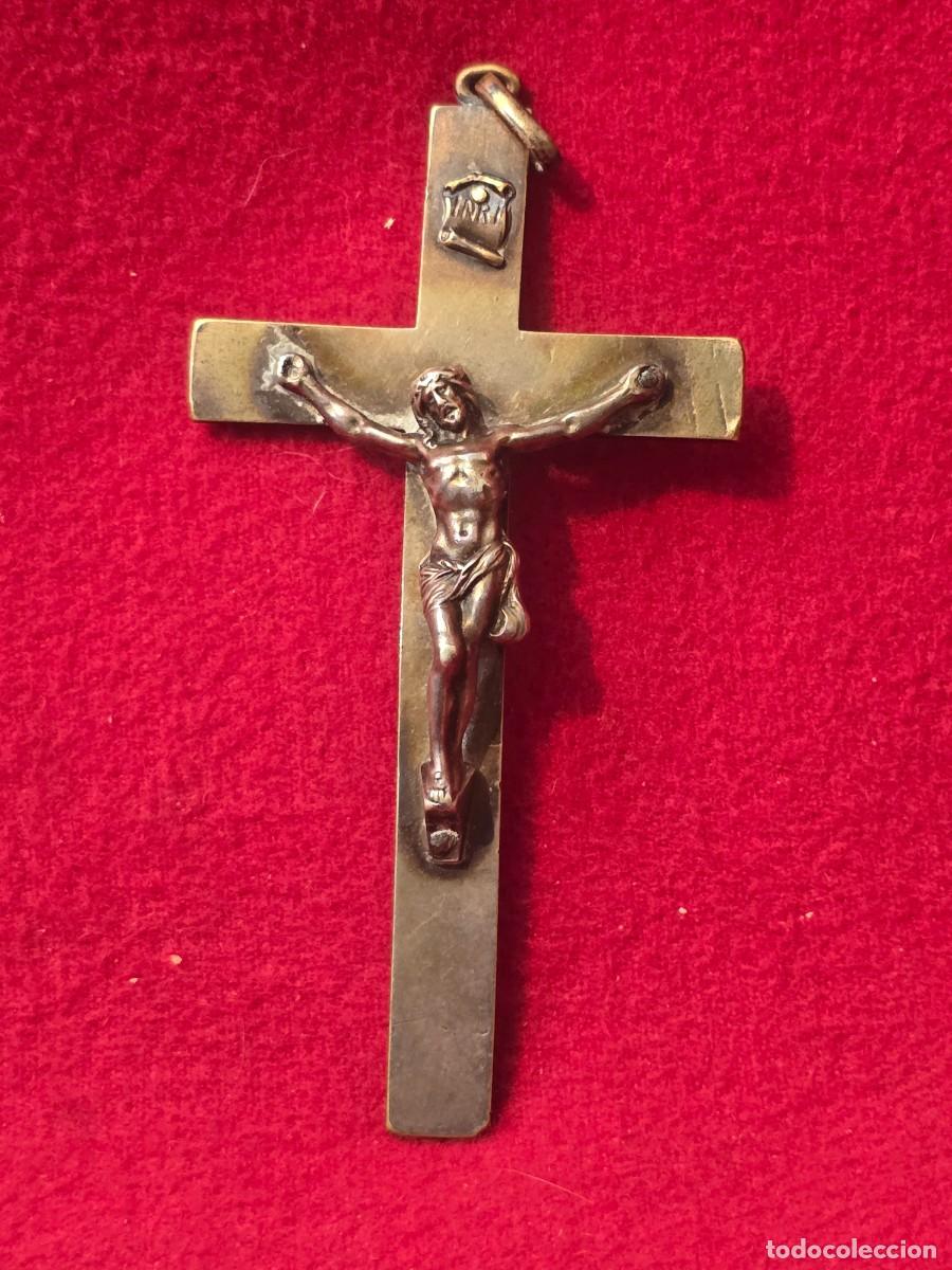 Antig&uuml;edades: CRUZ CRUSIFIJO DE BRONCE - Foto 1