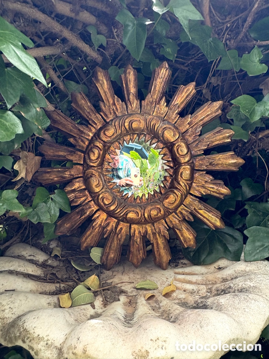 Antig&uuml;edades: ESPEJO SOL MADERA DORADO - Foto 12
