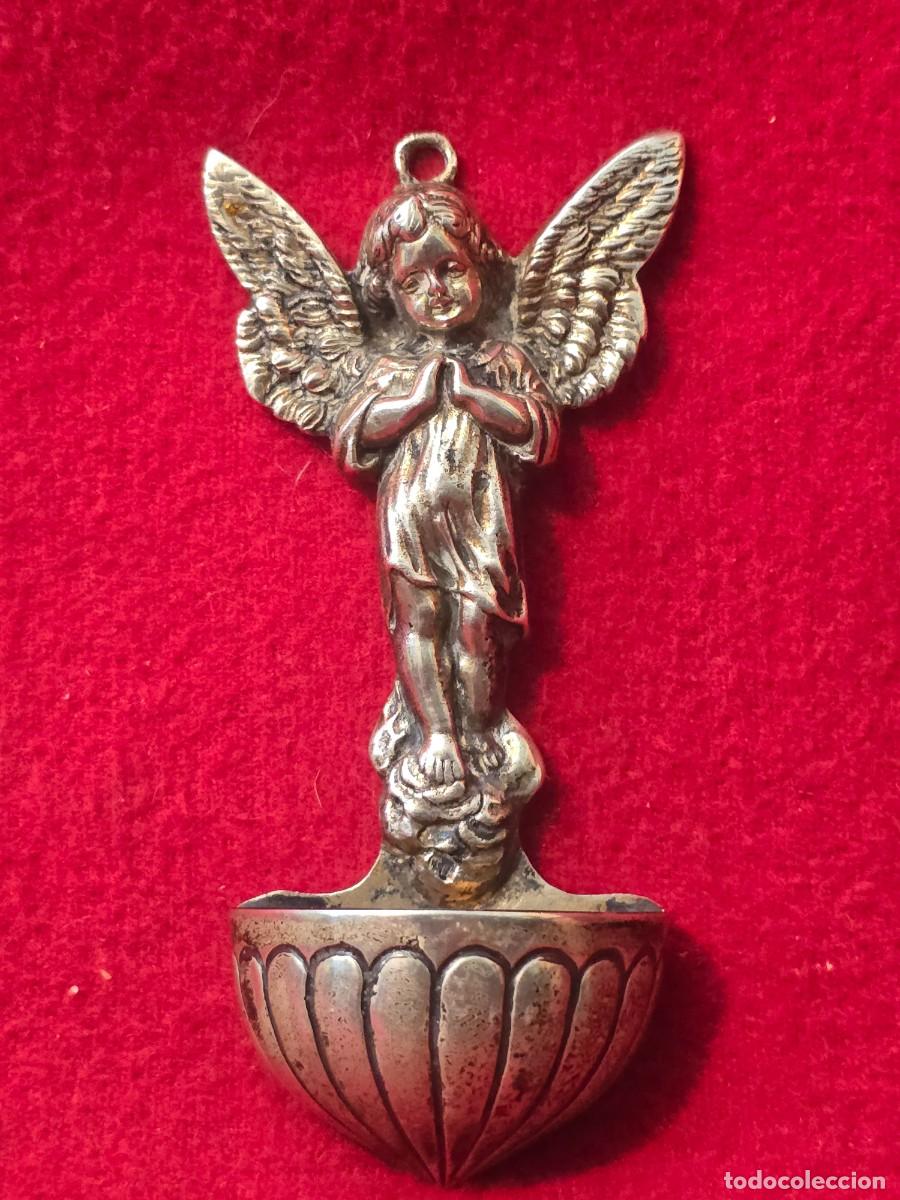 Antig&uuml;edades: BENDITERA ANTIGUA DE PLATA