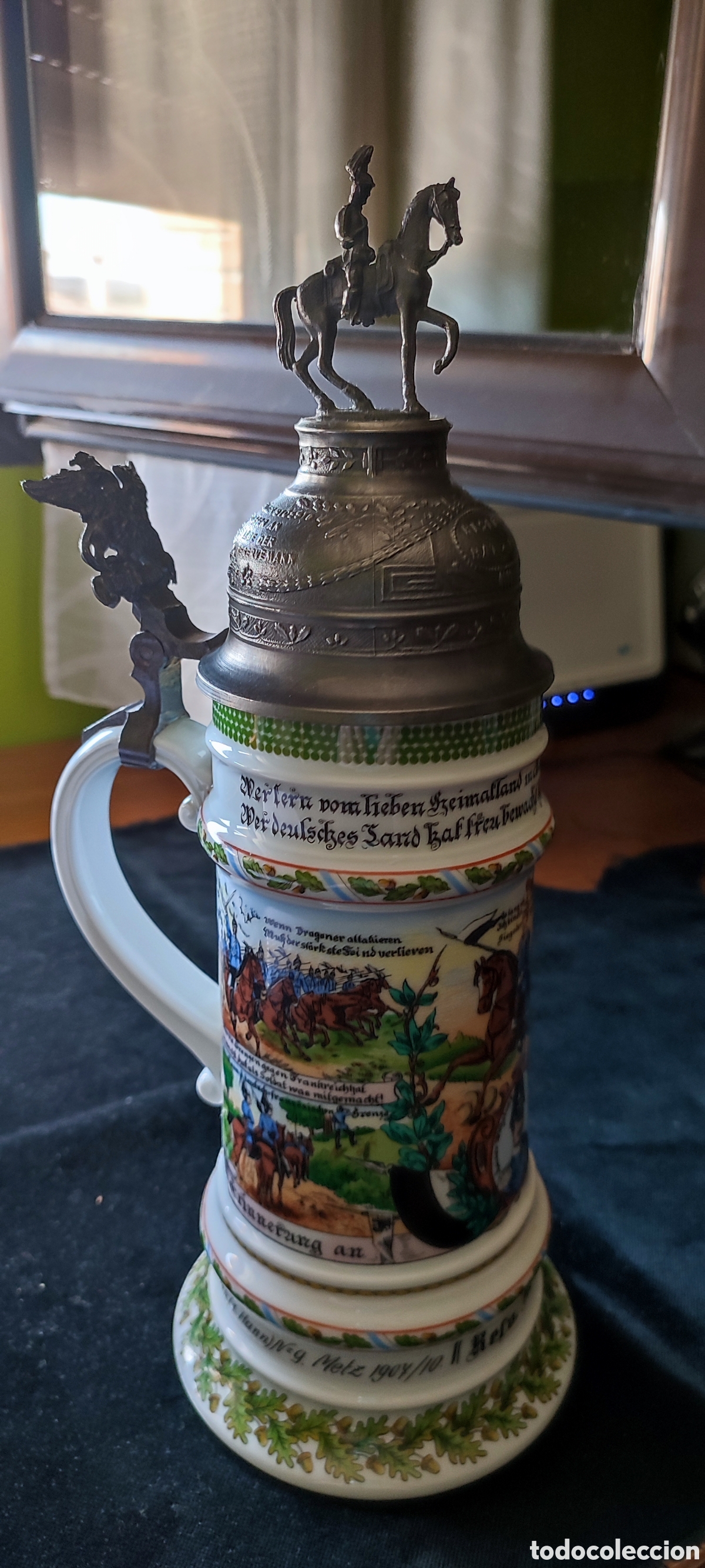 Antig&uuml;edades: Jarra de cerveza regimental porcelana Kaiser principios siglo XX