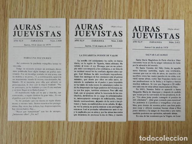 Antig&uuml;edades: Lote 3 AURAS JUEVISTAS Zaragoza a&ntilde;o 1979 num. 2400 2408 y 2411 Hoja oficial