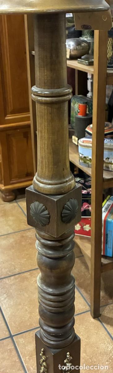 Antig&uuml;edades: L&Aacute;MPARA DE PIE MADERA BRONCES - Foto 6