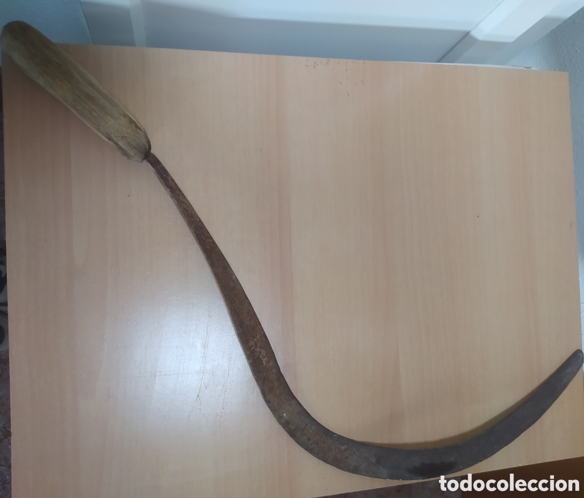 Antig&uuml;edades: Antigua hoz de mano. Mango madera. - Foto 3