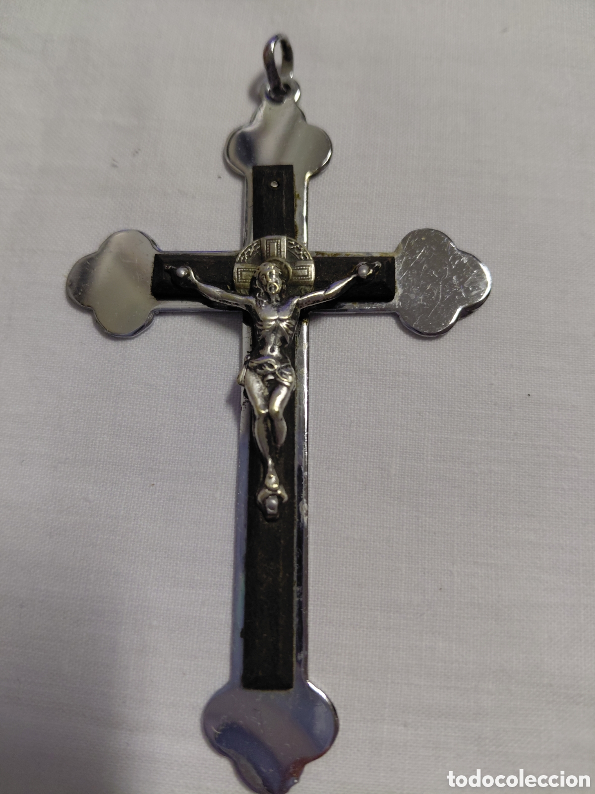 Antig&uuml;edades: ANTIGUA CRUZ METAL Y MADERA