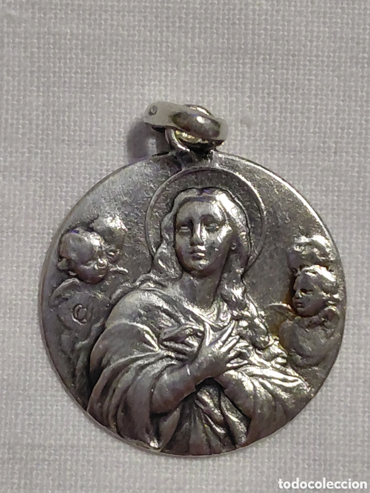 Antig&uuml;edades: MEDALLA DE PLATA VIRGEN DE LA INMACULADA LETRAS GRABADAS POR DETRAS