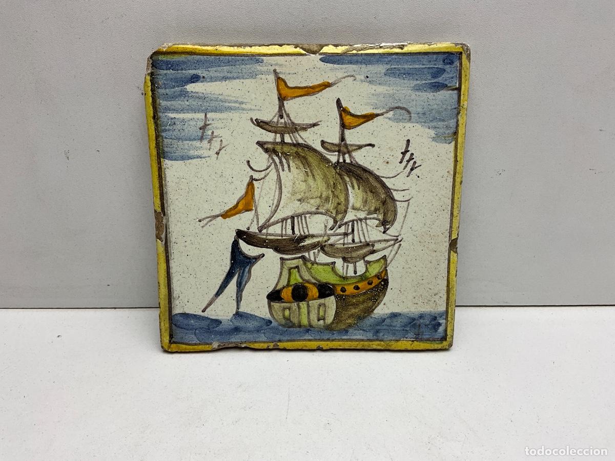 Antiquit&auml;ten: AZULEJO DE BARCO - AZULEJO CATAL&Aacute;N DE COLECCION - SIGLO XVIII -XIX ??? - REF 2
