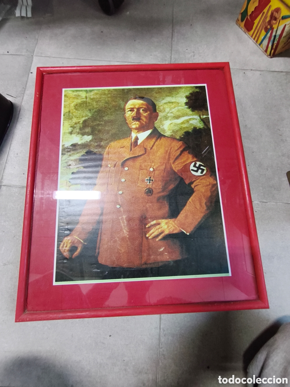 Antig&uuml;edades: Cuadro Hitler con marco de madera