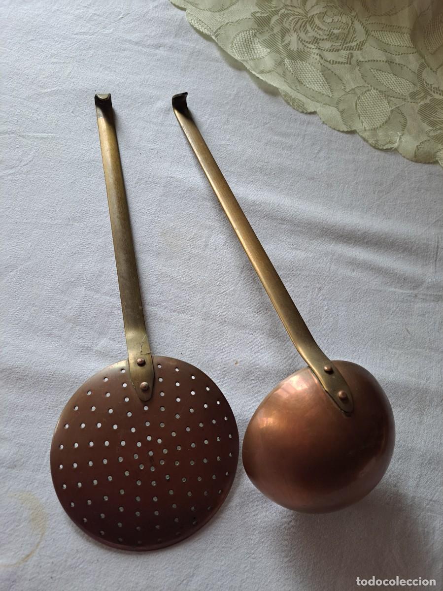 Antig&uuml;edades: Antiguos Cazo sopero y espumadera de cobre