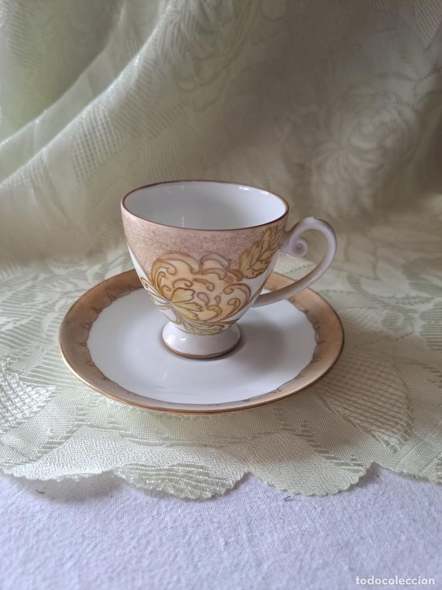 Antig&uuml;edades: Precioso solitario de caf&eacute; de porcelana K&ouml;nigl. pr. Tettau Gegr 1794, pintado a mano.