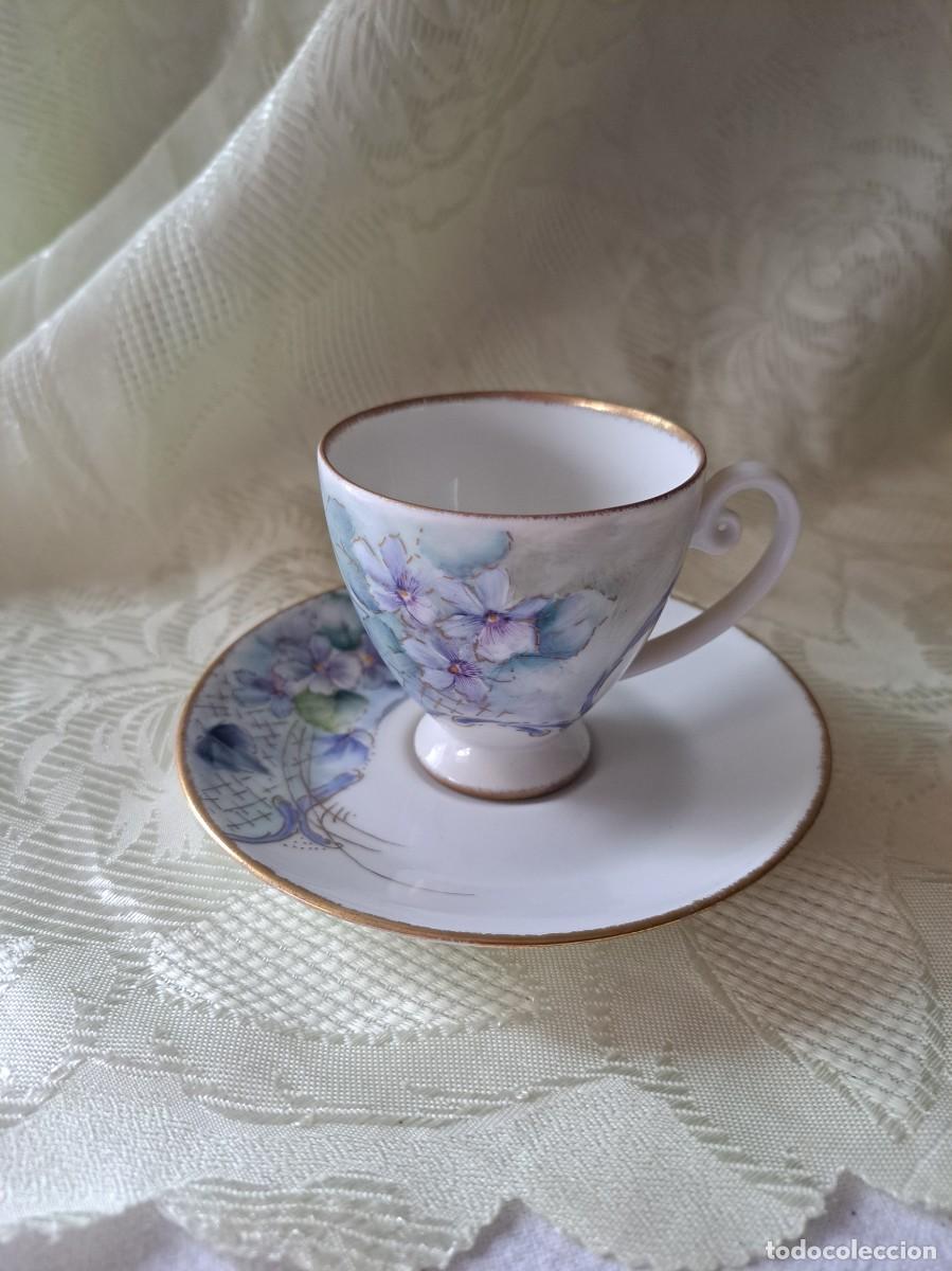 Antig&uuml;edades: Precioso solitario de caf&eacute; de porcelana K&ouml;nigl. pr. Tettau Gegr 1794, pintado a mano.