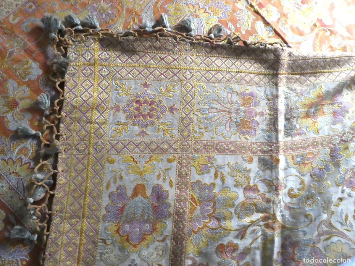 Antig&uuml;edades: ANTIGUO MANT&Oacute;N SEDA DE TELAR S. XIX - Foto 21