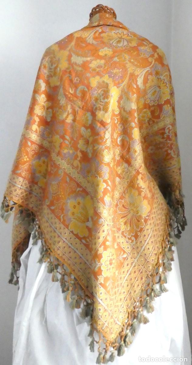 Antig&uuml;edades: ANTIGUO MANT&Oacute;N SEDA DE TELAR S. XIX