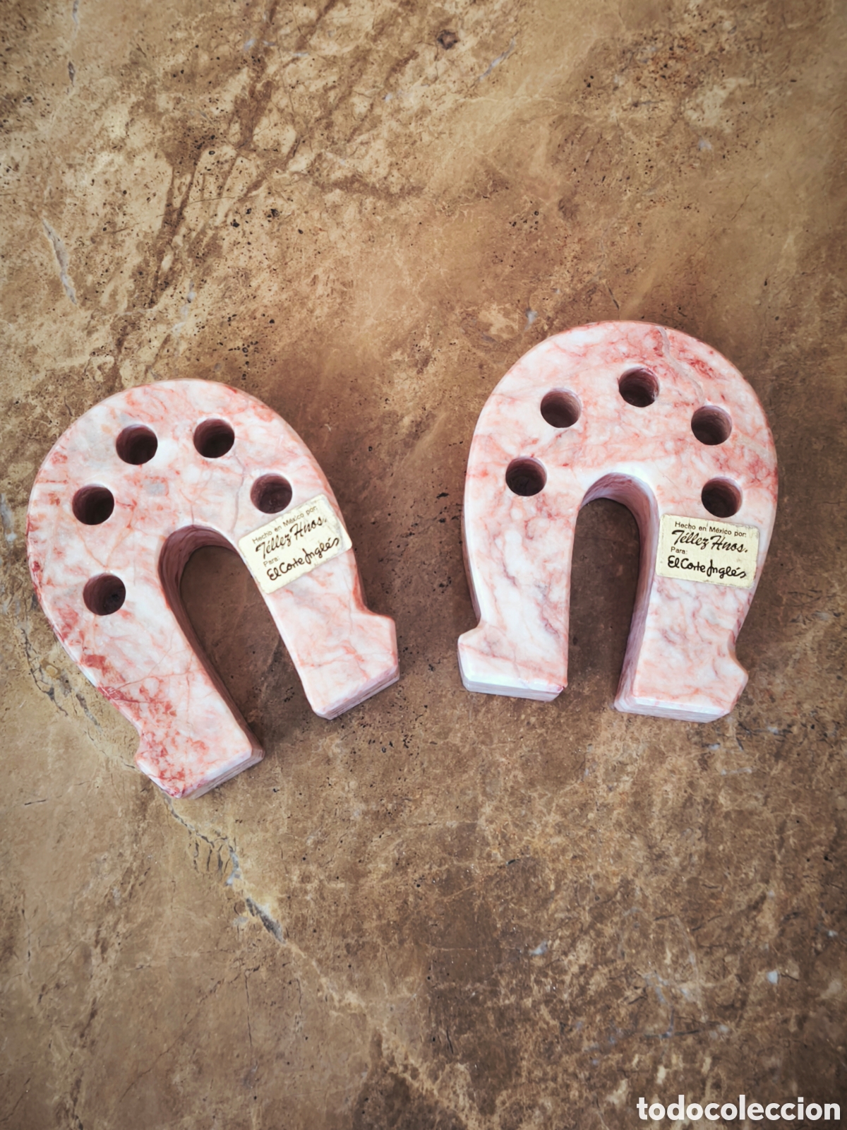 Antig&uuml;edades: Lote 2 sujeta bol&iacute;grafos y lapiceros vintage alabastro.