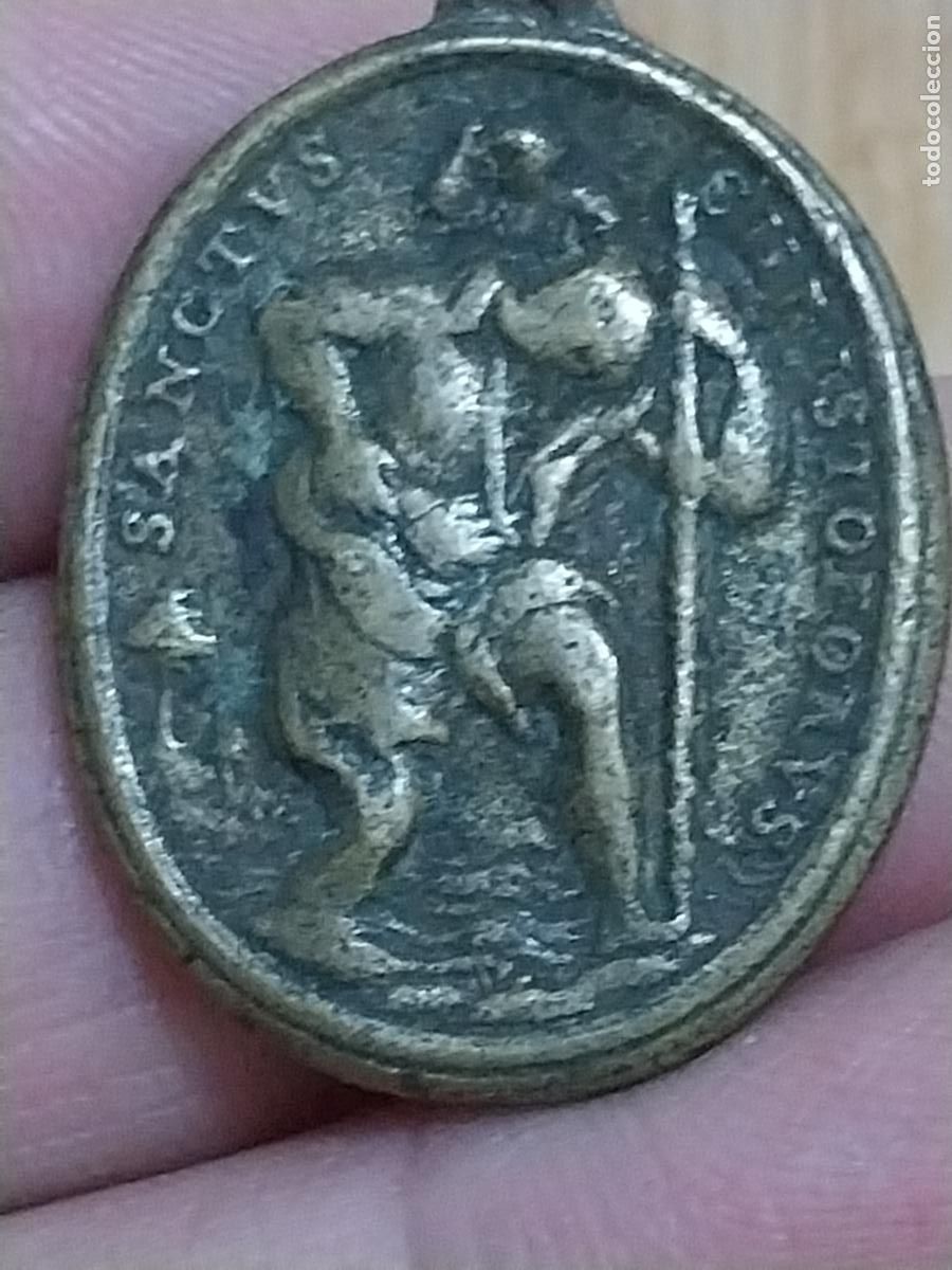 Antig&uuml;edades: SAN CRISTOBAL MEDALLA MUY ANTIGUA 3.21CMS ALTO DESPERFECTO SIN ARGOLLA