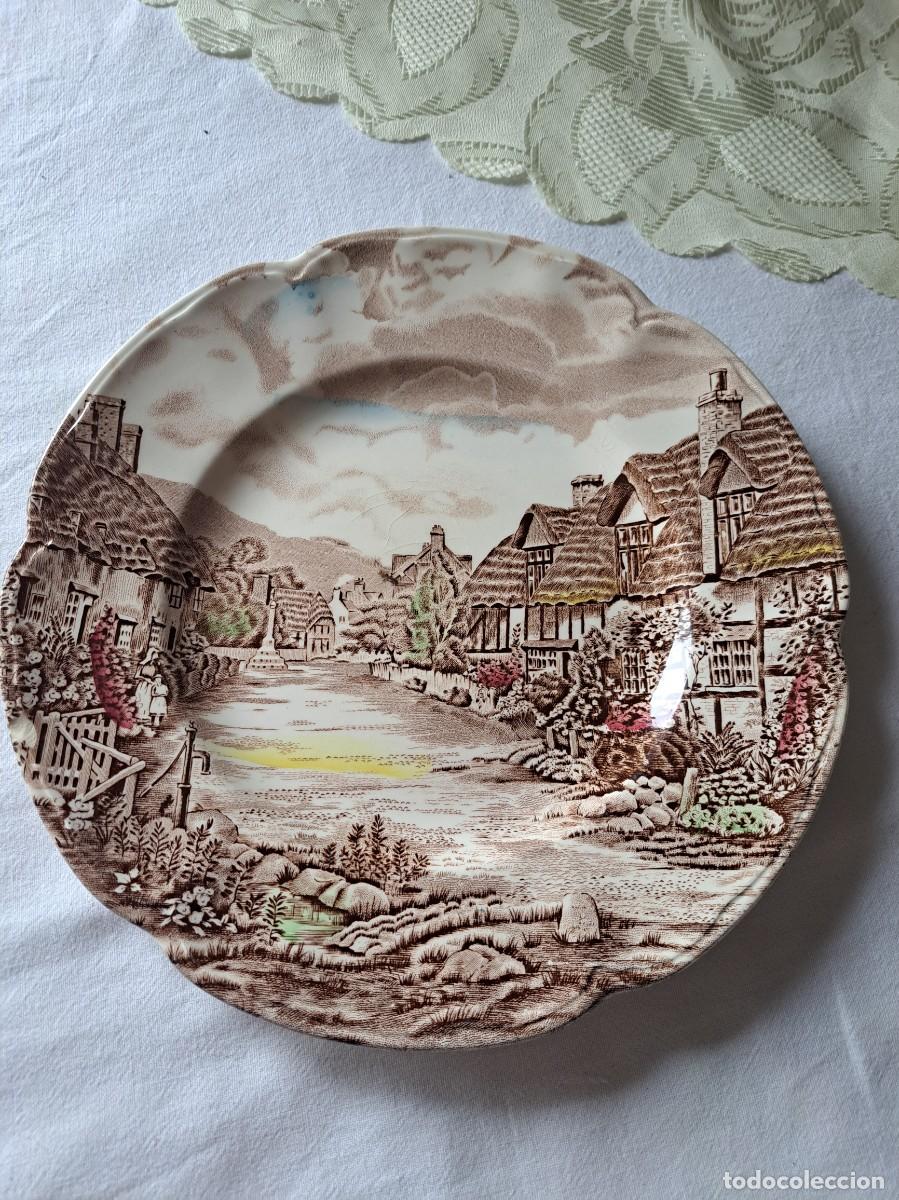 Antig&uuml;edades: Palto llano de porcelana Old English country side Johnson Bros, multicolor