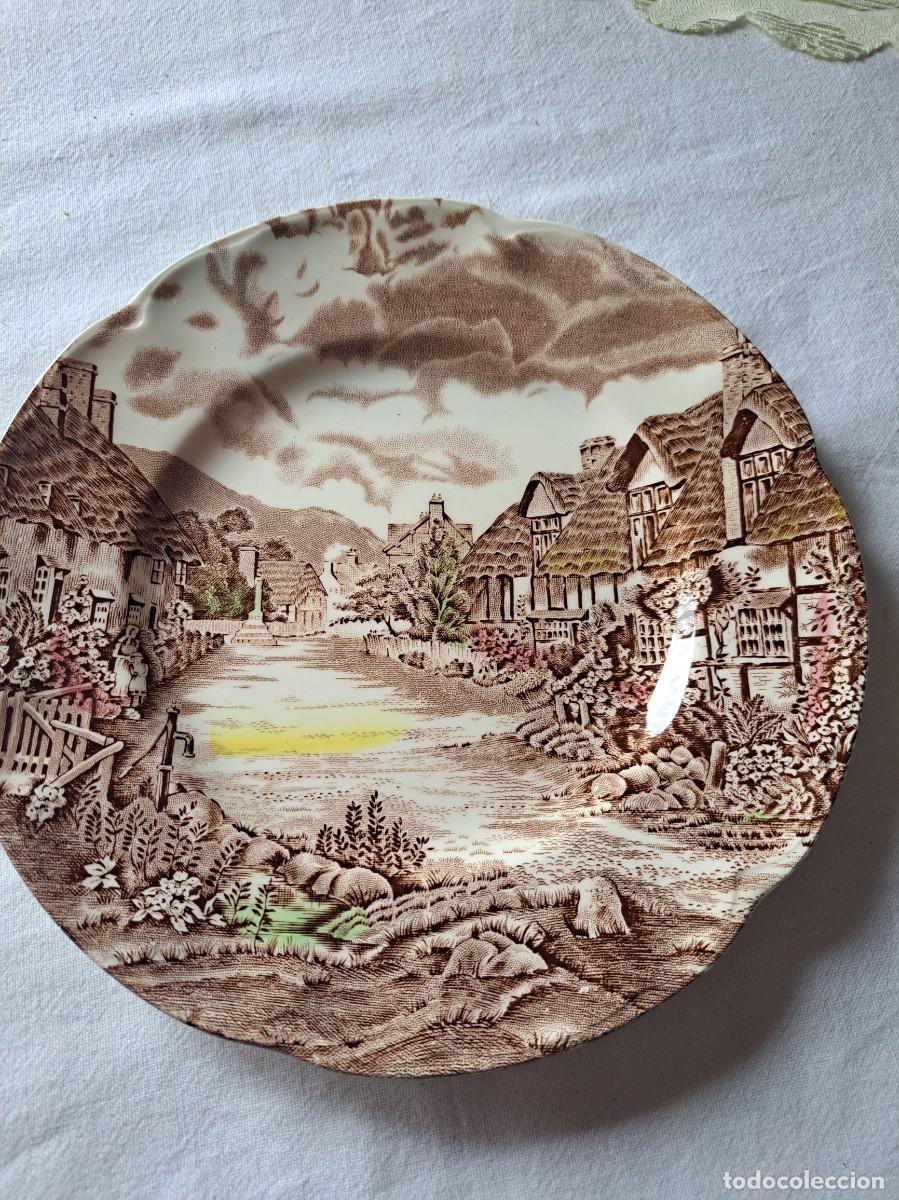 Antig&uuml;edades: Palto de postre de porcelana Old English country side Johnson Bros, multicolor