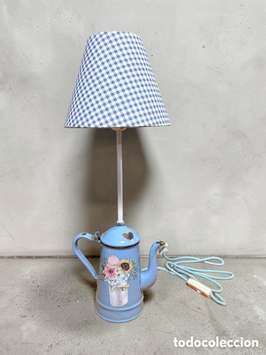 Antig&uuml;edades: L&aacute;mpara cafetera esmaltada a&ntilde;os 60